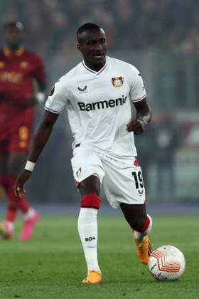 Rome, Italy 11.05.2023:Moussa Diaby of Leverkusen in action during the UEFA EUROPA LEAGUE 2022 2023, semifinal football match AS Roma vs Bayer 04 Leverkusen at Olympic stadium in Rome, Italy.  Copyright: xmarcoxiacobuccix xipa-agency.netx xmarcoxiacobuccix 0 IPA_IPA37876780