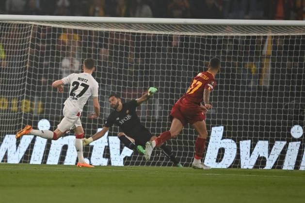 Bayer LeverkusenÃ¢& x80;& x99;s Florian Wirtz during semifinal Europe League soccer match between AS Roma vs. Bayern Leverkusen at the Olimpico stadium in Rome, Italy, 11th of May 2023  Copyright: xVinnyxOrlando LiveMediax xipa-agx xLivexMediax 0 IPA_IPA37876792
