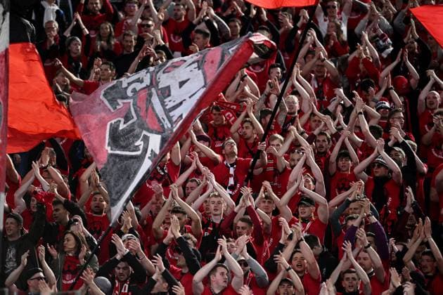 Bayer Leverkusen supporters during the UEFA Europa League match between AS Roma and Bayer Leverkusen at Stadio Olimpico on May 11, 2023 in Rome, Italy.  Copyright: xGennaroxMasi LiveMediax xipa-agex xLivexMediax 0 IPA_IPA37876919