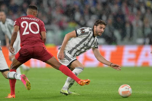 Photo Tano Pecoraro LaPresse May 11, 2023 - Turin, Italy Soccer Juventus vs Siviglia - UEFA Europa League 2022 2023 - Allianz Stadium In the photo: locatelli, fernando  Copyright: xTanoxPecoraro LaPressex