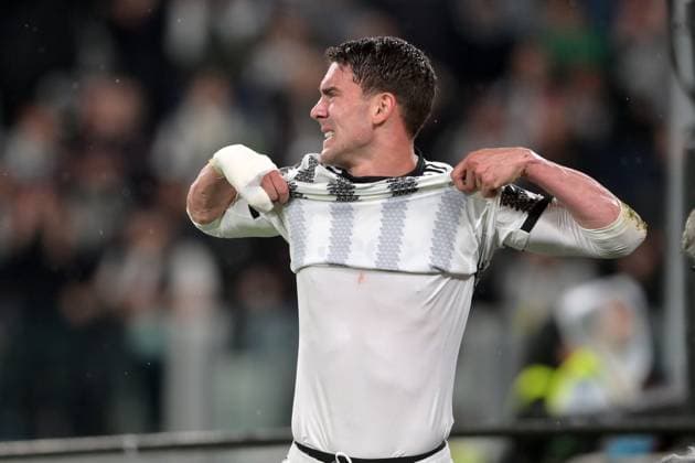 Photo Tano Pecoraro LaPresse May 11, 2023 - Turin, Italy Soccer Juventus vs Siviglia - UEFA Europa League 2022 2023 - Allianz Stadium In the photo: vlahovic  Copyright: xTanoxPecoraro LaPressex