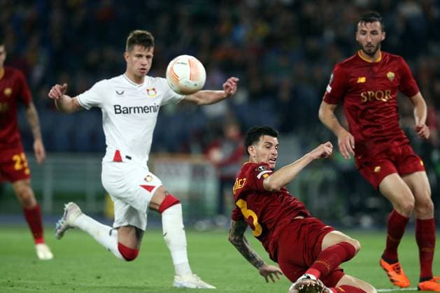 Rome, Italy 11.05.2023: Roger Ibanez of Roma in action during the UEFA EUROPA LEAGUE 2022 2023, semifinal football match AS Roma vs Bayer 04 Leverkusen at Olympic stadium in Rome, Italy.  Copyright: xmarcoxiacobuccix xipa-agency.netx xmarcoxiacobuccix 0 IPA_IPA37877194