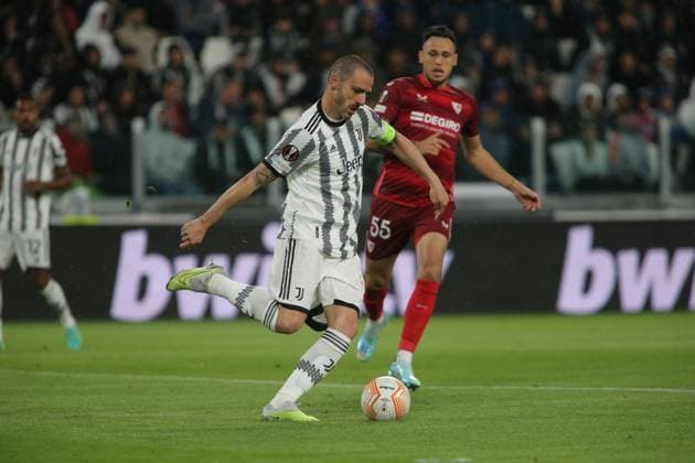 football Europa League match - Semifinal - Juventus FC vs Sevilla FC Leonardo Bonucci of Juventus during the Uefa Europa League semi-final, first leg, football match between Juventus Fc and Sevilla Fc on 11 May 2023 at Allianz Stadium, Turin, Italy. Photo Nderim Kaceli Turin Allianz Stadium Italy Copyright: xNderimxKacelix xLiveMediax LPS_935289