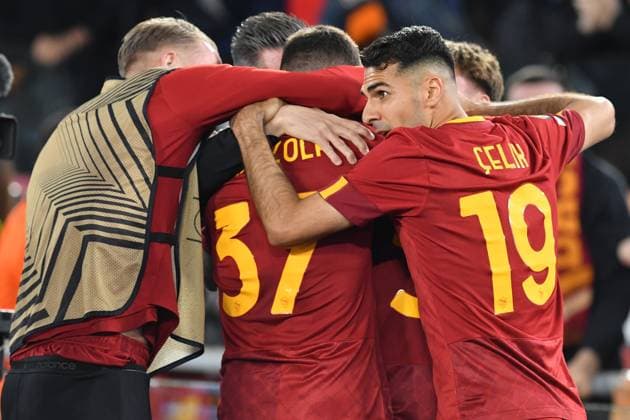 Europa League Roma v Bayer Leverkusen Edoardo Bove of AS Roma celebrates scoring his goal during football Europa League Roma v Bayer Leverkusen on May 11st, 2023 in Olympic stadium Rome, Italy. Imago-Images Emmefoto Copyright: xImago-Images Emmefotox