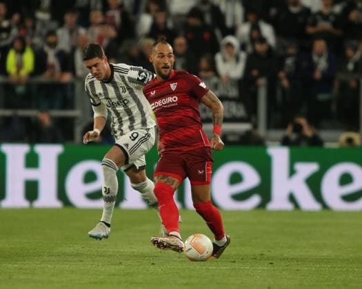 football Europa League match - Semifinal - Juventus FC vs Sevilla FC Nemanja Gudelj of Sevilla Fc during the Uefa Europa League semi-final, first leg, football match between Juventus Fc and Sevilla Fc on 11 May 2023 at Allianz Stadium, Turin, Italy. Photo Nderim Kaceli Turin Allianz Stadium Italy Copyright: xNderimxKacelix xLiveMediax LPS_935291