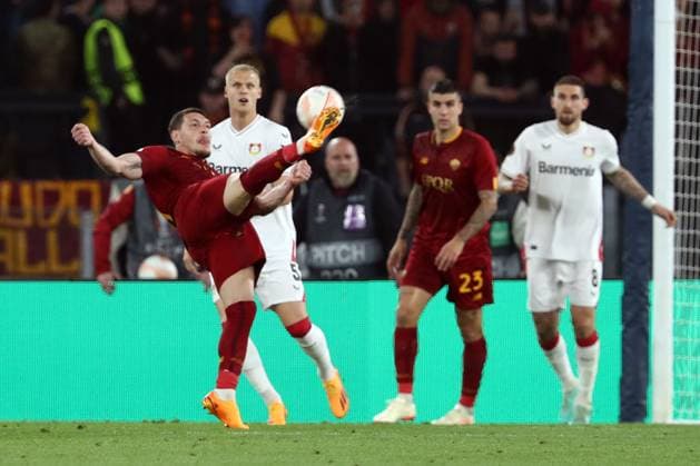 Rome, Italy 11.05.2023: Andrea Belotti of Roma in action during the UEFA EUROPA LEAGUE 2022 2023, semifinal football match AS Roma vs Bayer 04 Leverkusen at Olympic stadium in Rome, Italy.  Copyright: xmarcoxiacobuccix xipa-agency.netx xmarcoxiacobuccix 0 IPA_IPA37878207