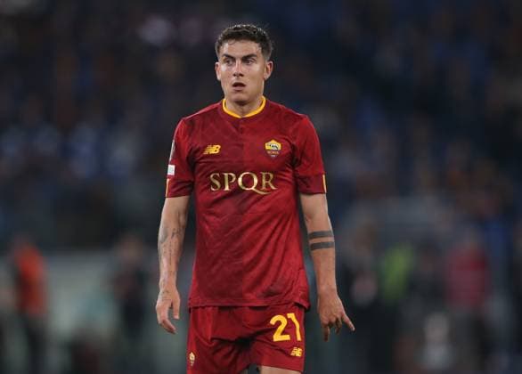 - AS Roma v Bayer 04 Leverkusen, UEFA Europa League, Semi finals, 1st leg, Stadio Olimpico, Rome, Italy. - 11th May 2023 Paulo Dybala of AS Roma. - AS Roma v Bayer 04 Leverkusen, UEFA Europa League, Semi finals, 1st leg, Stadio Olimpico, Rome, Italy. - 11th May 2023. Rome Stadio Olimpico Italy Copyright: xDanxWeirx CP_AS_Roma_Bayer_Leverkusen_54