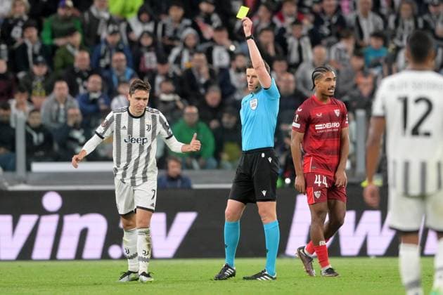 Photo Tano Pecoraro LaPresse May 11, 2023 - Turin, Italy Soccer Juventus vs Siviglia - UEFA Europa League 2022 2023 - Allianz StadiumIn the photo: siebert, chiesa  Copyright: xTanoxPecoraro LaPressex