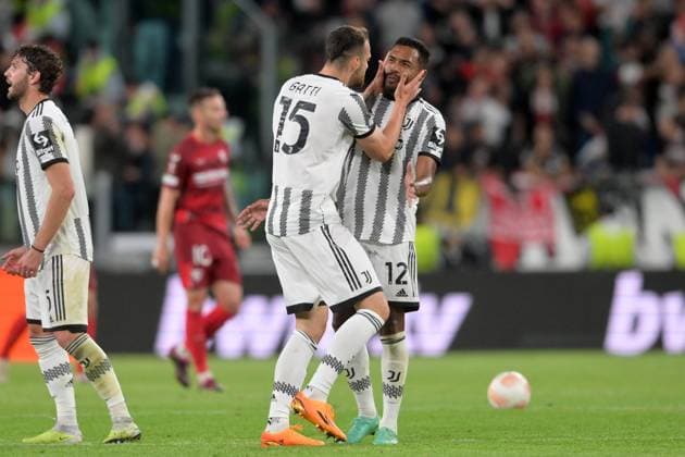 Photo Tano Pecoraro LaPresse May 11, 2023 - Turin, Italy Soccer Juventus vs Siviglia - UEFA Europa League 2022 2023 - Allianz StadiumIn the photo: Federico Gatti exultation  Copyright: xTanoxPecoraro LaPressex