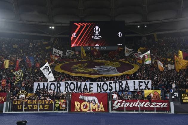 Supporters (Roma) during the UEFA Europa League 2022 2023 match between Roma 1-0 Leverkusen at Olimpic Stadium on May 11, 2023 in Roma, Italy. Noxthirdxpartyxsales  (218225327)