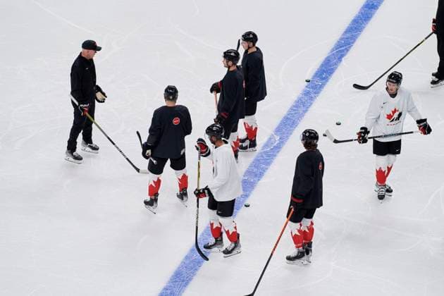 RIGA, LATVIA - MAY 11, 2022: Practice team Canada. IIHF 2023 Ice hockey, Eishockey World Championship, WM, Weltmeisterschaft  Copyright: xVITALIIxKLIUIEVx