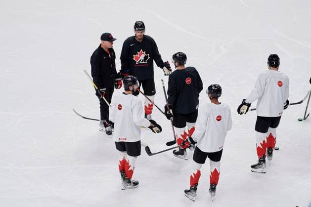 RIGA, LATVIA - MAY 11, 2022: Practice team Canada. IIHF 2023 Ice hockey, Eishockey World Championship, WM, Weltmeisterschaft  Copyright: xVITALIIxKLIUIEVx