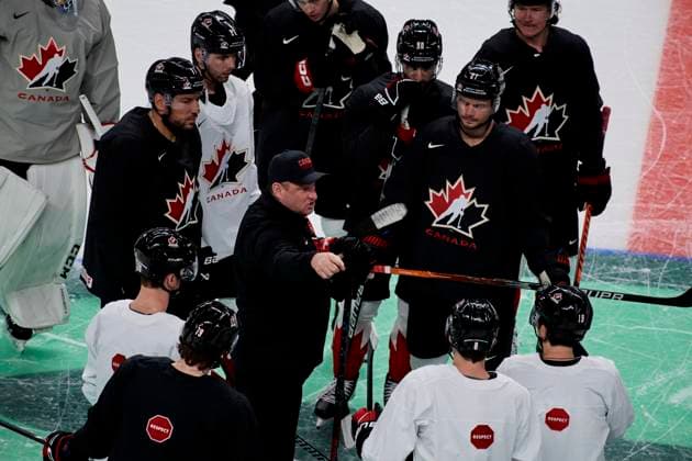 RIGA, LATVIA - MAY 11, 2022: Practice team Canada. IIHF 2023 Ice hockey, Eishockey World Championship, WM, Weltmeisterschaft  Copyright: xVITALIIxKLIUIEVx