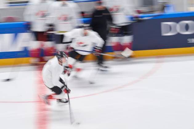 RIGA, LATVIA - MAY 11, 2022: Practice team Canada. IIHF 2023 Ice hockey, Eishockey World Championship, WM, Weltmeisterschaft  Copyright: xVITALIIxKLIUIEVx