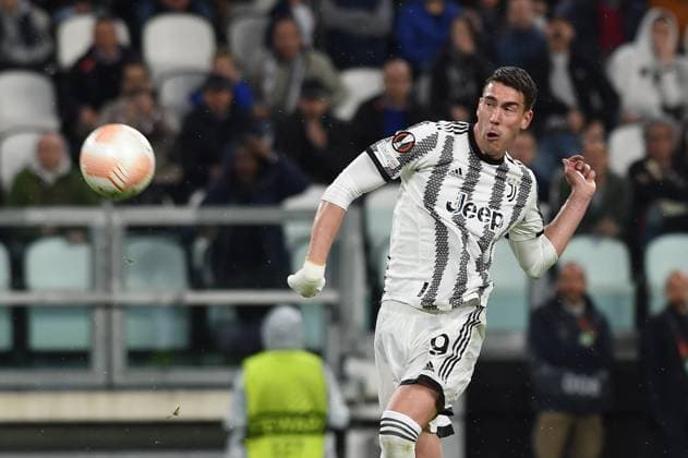 IPP20230511 Football - soccer: UEFA Europa League 2022 2023, Juventus F.C. - Sevilla FC, dusan vlahovic (Verwendung nur in Deutschland - GERMANY ONLY) *** IPP20230511 Football soccer UEFA Europa League 2022 2023, Juventus F C Sevilla FC, dusan vlahovic use only in Germany GERMANY ONLY 