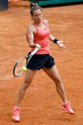 May 12, 2023, ROME, ITALY: Barbora Zahlavova Strycova of the Czech Republic in action during her woman s singles second round match against Maria Sakkari of Greece (not pictured) at the Italian Open tennis tournament in Rome, Italy, 12 May 2023. ANSA FABIO FRUSTACI ROME ITALY - ZUMAa110 20230512_zaf_a110_049 Copyright: xFabioxFrustacix