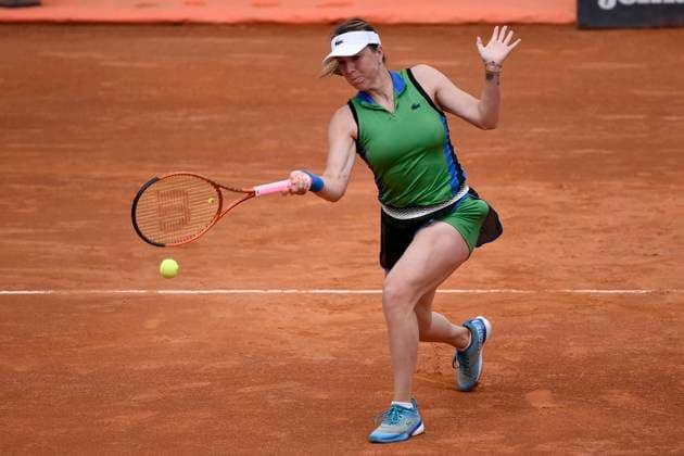 Anastasia Pavlyuchenkova of Russia during her match against Iga Swiatek of Poland at the Internazionali BNL d Italia tennis tournament at Foro Italico in Rome, Italy on May 11th, 2023. antoniettaxbaldassarre
