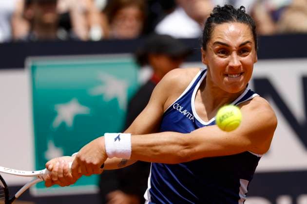 May 12, 2023, ROME, ITALY: Martina Trevisan of Italy in action during her woman s singles second round match against Karolina Muchova of Czech Republic (not pictured) at the Italian Open tennis tournament in Rome, Italy, 12 May 2023. ANSA FABIO FRUSTACI ROME ITALY - ZUMAa110 20230512_zaf_a110_070 Copyright: xFabioxFrustacix