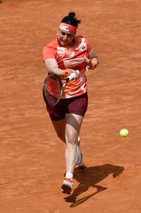 Ons Jabeur of Tunisia during her match against Paula Badosa of Spain at the Internazionali BNL d Italia tennis tournament at Foro Italico in Rome, Italy on May 11th, 2023. antoniettaxbaldassarre