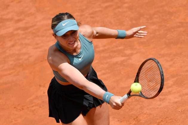 Paula Badosa of Spain during her match against Ons Jabeur of Tunisia at the Internazionali BNL d Italia tennis tournament at Foro Italico in Rome, Italy on May 11th, 2023. antoniettaxbaldassarre