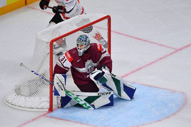 LATVIA, RIGA - 12.05.23: SILOVS Arturs. Game Latvia - Canada. IIHF 2023 Ice hockey, Eishockey World Championship, WM, Weltmeisterschaft  Copyright: xVITALIIxKLIUIEVx