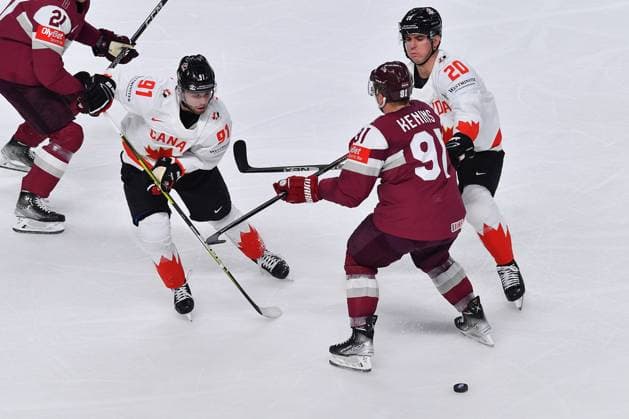 LATVIA, RIGA - 12.05.23: FANTILLI Adam. Game Latvia - Canada. IIHF 2023 Ice hockey, Eishockey World Championship, WM, Weltmeisterschaft  Copyright: xVITALIIxKLIUIEVx