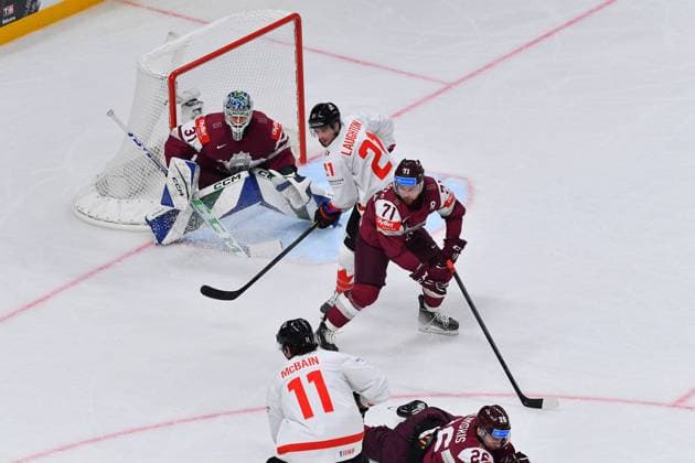 LATVIA, RIGA - 12.05.23: Game Latvia - Canada. IIHF 2023 Ice hockey, Eishockey World Championship, WM, Weltmeisterschaft  Copyright: xVITALIIxKLIUIEVx