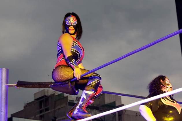 May 12, 2023, Mexico City, Mexico: Mexico City s Secretary of Culture presents a women s wrestling performance at the Revolution Monument in Mexico City. on May 12, 2023 in Mexico City, Mexico Mexico City Mexico - ZUMAe321 0247647996st Copyright: xLuisxBarronx
