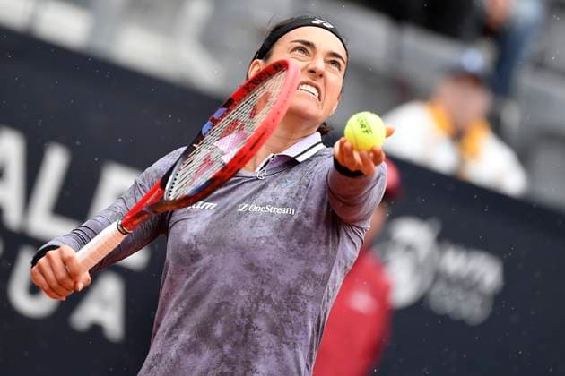 Caroline Garcia of France in action during her match against Camila Osorio of Colombia at the Internazionali BNL d Italia tennis tournament at Foro Italico in Rome, Italy on May 13th, 2023. antoniettaxbaldassarre