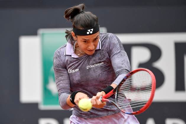 Caroline Garcia of France in action during her match against Camila Osorio of Colombia at the Internazionali BNL d Italia tennis tournament at Foro Italico in Rome, Italy on May 13th, 2023. antoniettaxbaldassarre