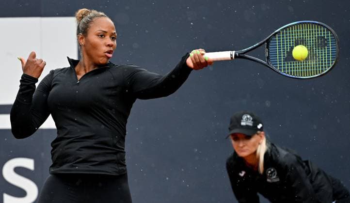May 13, 2023, ROME: Taylor Townsend of the US in action during her women s singles third round match against Wang Xiyu of China (not pictured) at the Italian Open tennis tournament in Rome, Italy, 13 May 2023. ANSA ETTORE FERRARI ROME - ZUMAa110 20230513_zaf_a110_056 Copyright: xEttorexFerrarix