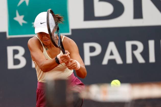 May 13, 2023, Rome, Naples, Italy: Xiyu Wang (CHN) against Taylor Townsend (USA) during the 2nd round of WTA, Tennis Damen 1000 in Rome against , Italy, 13 May 2023 Rome Italy - ZUMAl131 20230513_zsp_l131_023 Copyright: xCiroxDexLucax