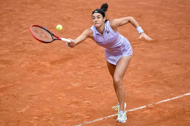 Caroline Garcia of France in action during her match against Camila Osorio of Colombia at the Internazionali BNL d Italia tennis tournament at Foro Italico in Rome, Italy on May 13th, 2023. antoniettaxbaldassarre