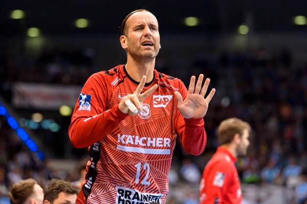 Stuttgart, Germany 13 May 2023 HBL 22 23 TVB 1898 Stuttgart vs THW Kiel goalkeeper Silvio Heinevetter Stuttgart Porsche Arena Baden Württemberg Germany