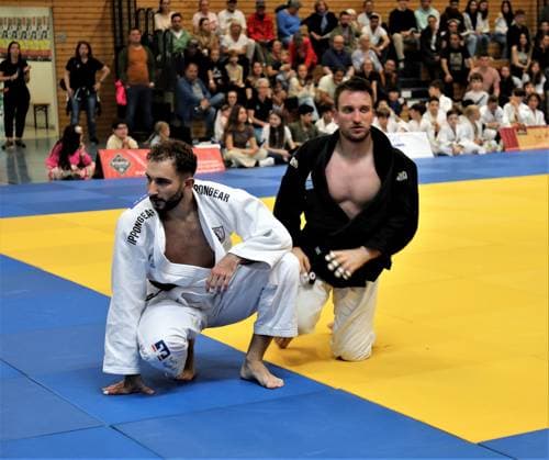 13 05 2023 Offenbach 1 Judo Bundesliga 2023 1 JC Samurai Offenbach vs TSV Abensberg Men Markus Horn Samurai vs Michael Weber Abensberg
