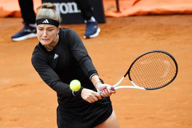 Karolina Muchova of Czech Republic during her match against Camila Giorgi of Italy at the Internazionali BNL d Italia tennis tournament at Foro Italico in Rome, Italy on May 14th, 2023. antoniettaxbaldassarre