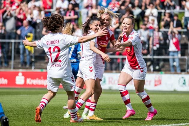 FLYERALARM Womens Bundesliga, 1 FC Koeln SV Meppen 1912 e V Cheers to 1 0 by Weronika Zaistowska 1 FC Koeln, 24 FLYERALARM Womens Bundesliga, 1 FC Koeln SV Meppen 1912 e V , Koeln, Geissbockheim on 14 05 2023 DFB REGULATIONS PROHIBIT ANY USE OF PHOTOGRAPHS AS IMAGE SEQUENCES AND OR QUASI VIDEO Copyright: xBEAUTIFULxSPORTS Wunderlx