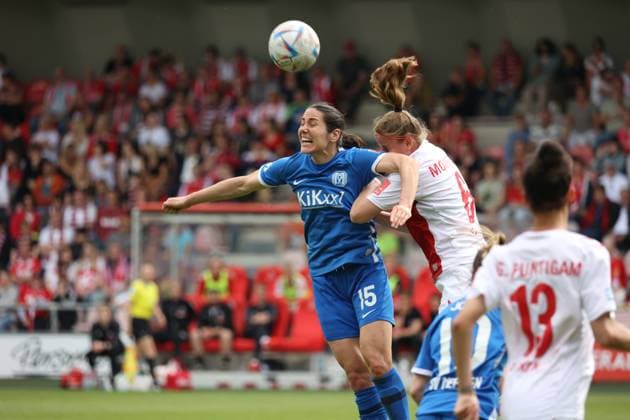 Kristina Maksuti Meppen , Myrthe Moorrees Köln , 1 FC Köln SV Meppen, Flyeralarm Womens Bundesliga, Matchday 20, Cologne, Germany, 14 05 2023