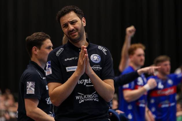 1 Bundesliga Handball Bergischer HC against Füchse Berlin, 14 05 2023 Jamal Naji coach Bergischer HC 1 Bundesliga Handball Bergischer HC against Füchse Berlin 14 05 2023 in Dusseldorf Copyright: xBEAUTIFULxSPORTS KennyxBeelex