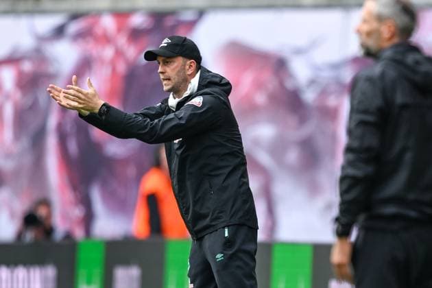 GER, 1 FBL, Bundesliga, RB Leipzig SV Werder Bremen 14 05 2023, Red Bull Arena, Leipzig, GER, 1 FBL, Bundesliga, RB Leipzig SV Werder Bremen in picture shows coach Ole Werner SV Werder Bremen gesticulates nordphotoxGmbHx xTeresaxKroeger nordphoto00008
