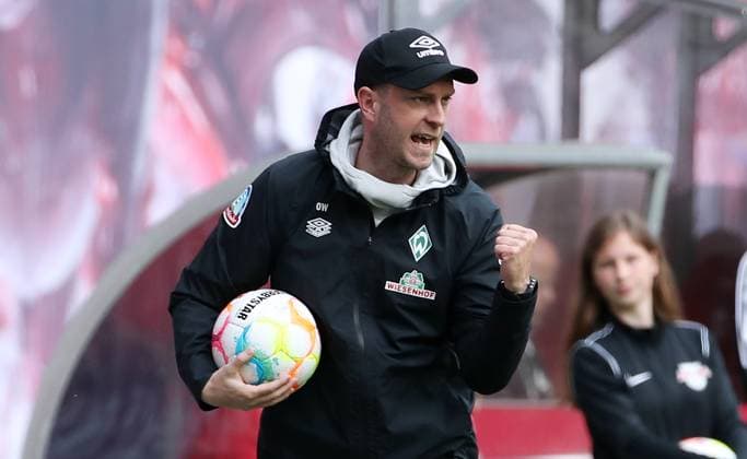 Coach Ole Werner fires at action upper body Sports Football Soccer DFL Bundesliga Herren 32 Spieltag Saison 2022 2023 14 05 2023 RasenBallsport RB Leipzig RBL vs SV Werder Bremen SVW DFL regulations prohibit any use of photographs as image sequences and or quasi video