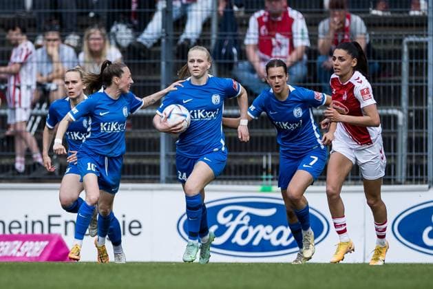 FLYERALARM Womens Bundesliga, 1 FC Koeln SV Meppen 1912 e V Cheers to 1 1 by Isabella Jaron SV Meppen 1912 e V , 24 FLYERALARM Womens Bundesliga, 1 FC Koeln SV Meppen 1912 e V , Koeln, Geissbockheim on 14 05 2023 DFB REGULATIONS PROHIBIT ANY USE OF PHOTOGRAPHS AS IMAGE SEQUENCES AND OR QUASI VIDEO Copyright: xBEAUTIFULxSPORTS Wunderlx
