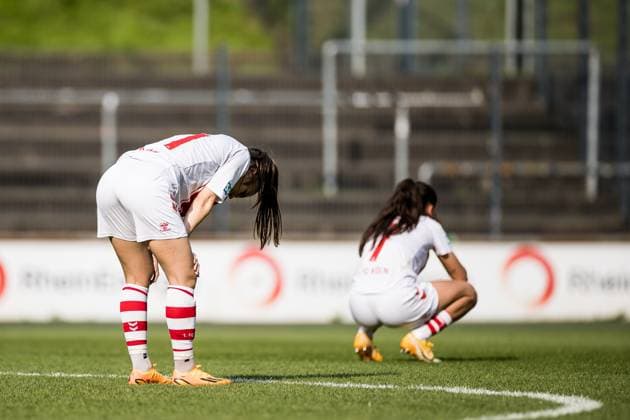 FLYERALARM Womens Football Bundesliga, 1 FC Koeln SV Meppen 1912 e V Defeated Koelner Alena Bienz 1 FC Koeln, 11 , Manjou Wilde 1 FC Koeln, 7 FLYERALARM Womens Football Bundesliga, 1 FC Koeln SV Meppen 1912 e V , Koeln, Geissbockheim on 14 05 2023 DFB REGULATES PROHIBIT ANY USE OF PHOTOGRAPHS AS IMAGE SEQUENCES AND OR QUASI VIDEO Copyright: xBEAUTIFULxSPORTS Wunderlx