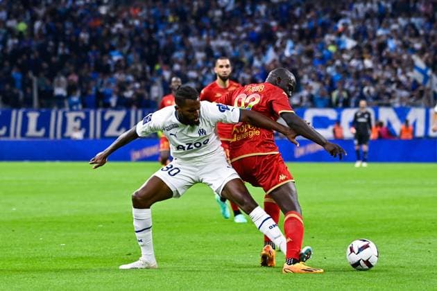 Nuno TAVARES ( 30 - Olympique Marseille ) - Thioub Sada ( 92 - Angers ) - FOOTBALL : Marseille vs Angers - Ligue 1 - 14 05 2023 FedericoPestellini Panoramic 