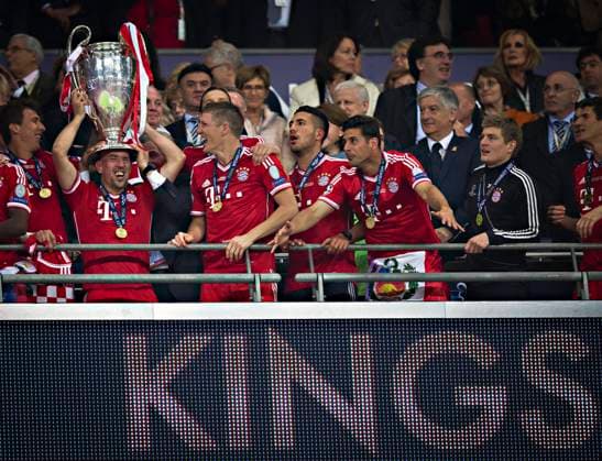 London, 25 05 2013, Wembley Franck Ribery FCB with trophy Borussia Dortmund FC Bayern Munich Mens Champions League Final