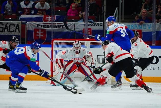 LATVIA, RIGA - 15.05.23: MONTEMBEAULT Samuel. Game Slovakia vs Canada. IIHF 2023 Ice hockey, Eishockey World Championship, WM, Weltmeisterschaft at Arena Riga  Copyright: xVITALIIxKLIUIEVx