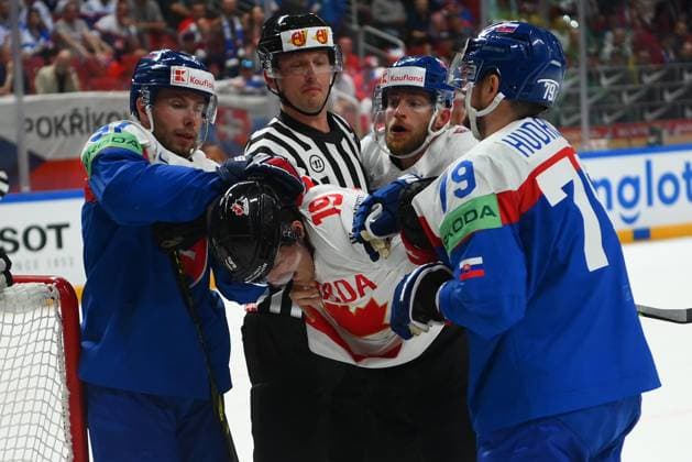 LATVIA, RIGA - 15.05.23: KREBS Peyton. Game Slovakia vs Canada. IIHF 2023 Ice hockey, Eishockey World Championship, WM, Weltmeisterschaft at Arena Riga  Copyright: xVITALIIxKLIUIEVx