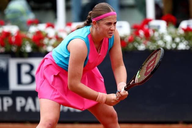 Rome, Italy 15.05.2023: J.Ostapenko of Latvia during the match against D.Kasatkina of Russia at the Women™s Internazionali BNL d Italia, ATP, Tennis Herren 1000, day 7, tennis tournament at Foro Italico in Rome, Italy on May 15th, 2023.  Copyright: xmarcoxiacobuccix xipa-agency.netx xmarcoxiacobuccix 0 IPA_IPA37952155