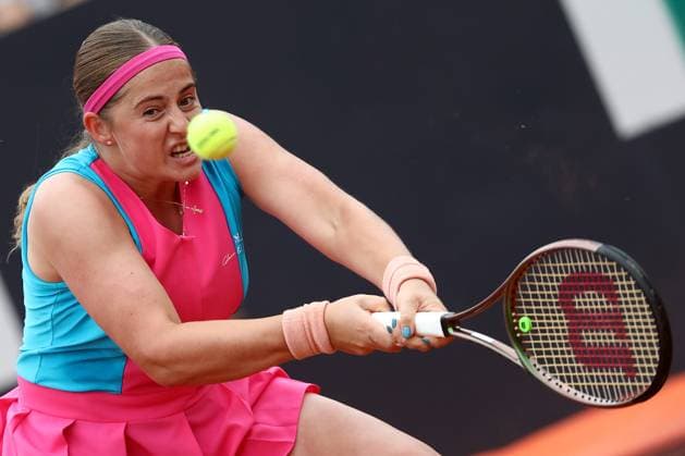 Rome, Italy 15.05.2023: J.Ostapenko of Latvia during the match against D.Kasatkina of Russia at the Women™s Internazionali BNL d Italia, ATP, Tennis Herren 1000, day 7, tennis tournament at Foro Italico in Rome, Italy on May 15th, 2023.  Copyright: xmarcoxiacobuccix xipa-agency.netx xmarcoxiacobuccix 0 IPA_IPA37952226