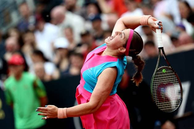Rome, Italy 15.05.2023: J.Ostapenko of Latvia during the match against D.Kasatkina of Russia at the Women™s Internazionali BNL d Italia, ATP, Tennis Herren 1000, day 7, tennis tournament at Foro Italico in Rome, Italy on May 15th, 2023.  Copyright: xmarcoxiacobuccix xipa-agency.netx xmarcoxiacobuccix 0 IPA_IPA37952243